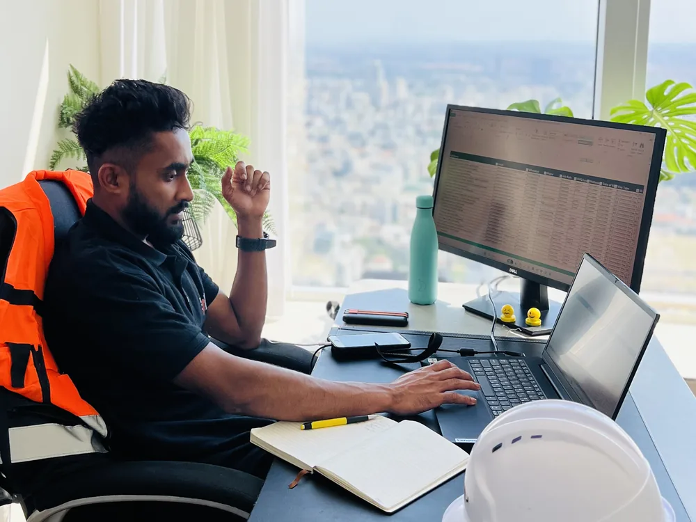 Dilash Priyashan managing workforce operations from the Tel Aviv office