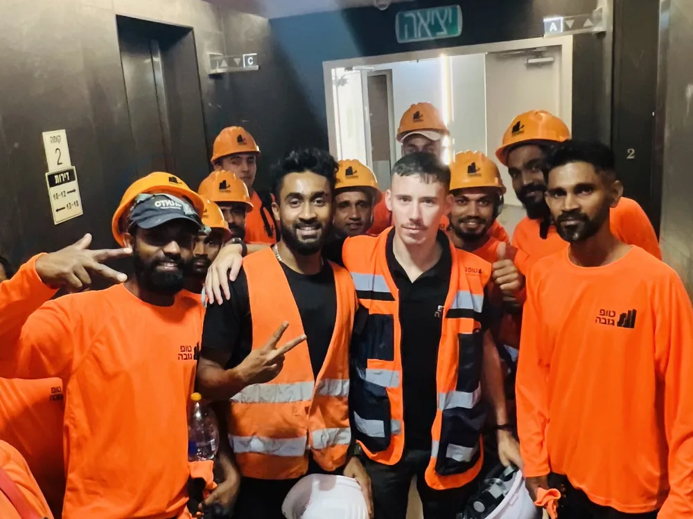 Sri Lankan construction crew on site in Israel